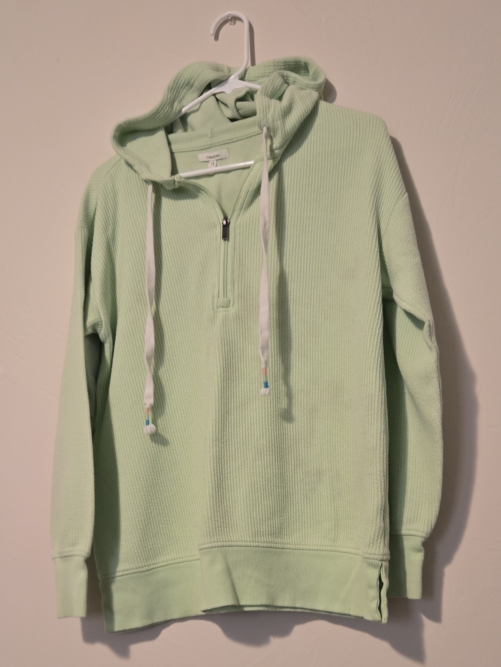 Maurices Men's Light Mint Zip Hoodie Waffle Knit
